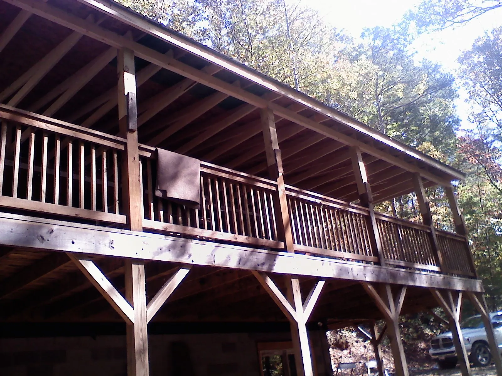 Timber framing under a new elevated porch and deck — Roof Leak Repair in Boardman by Roofing Brothers